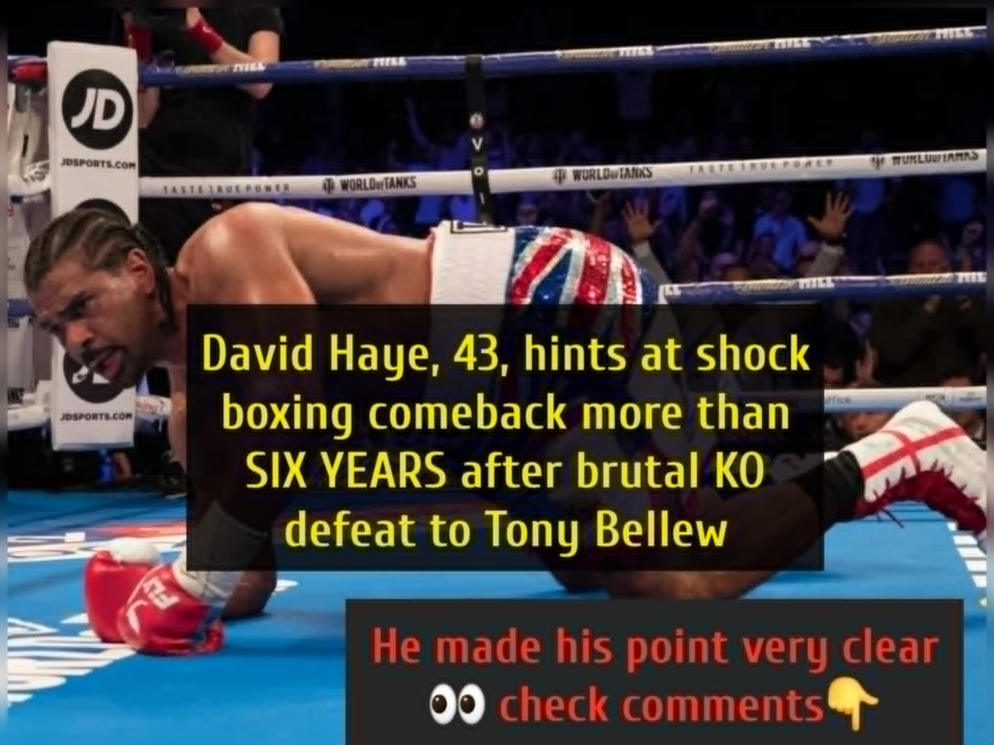 David Haye, 43, hints at shock boxing comeback more than SIX YEARS after brutal KO defeat to Tony Bellew