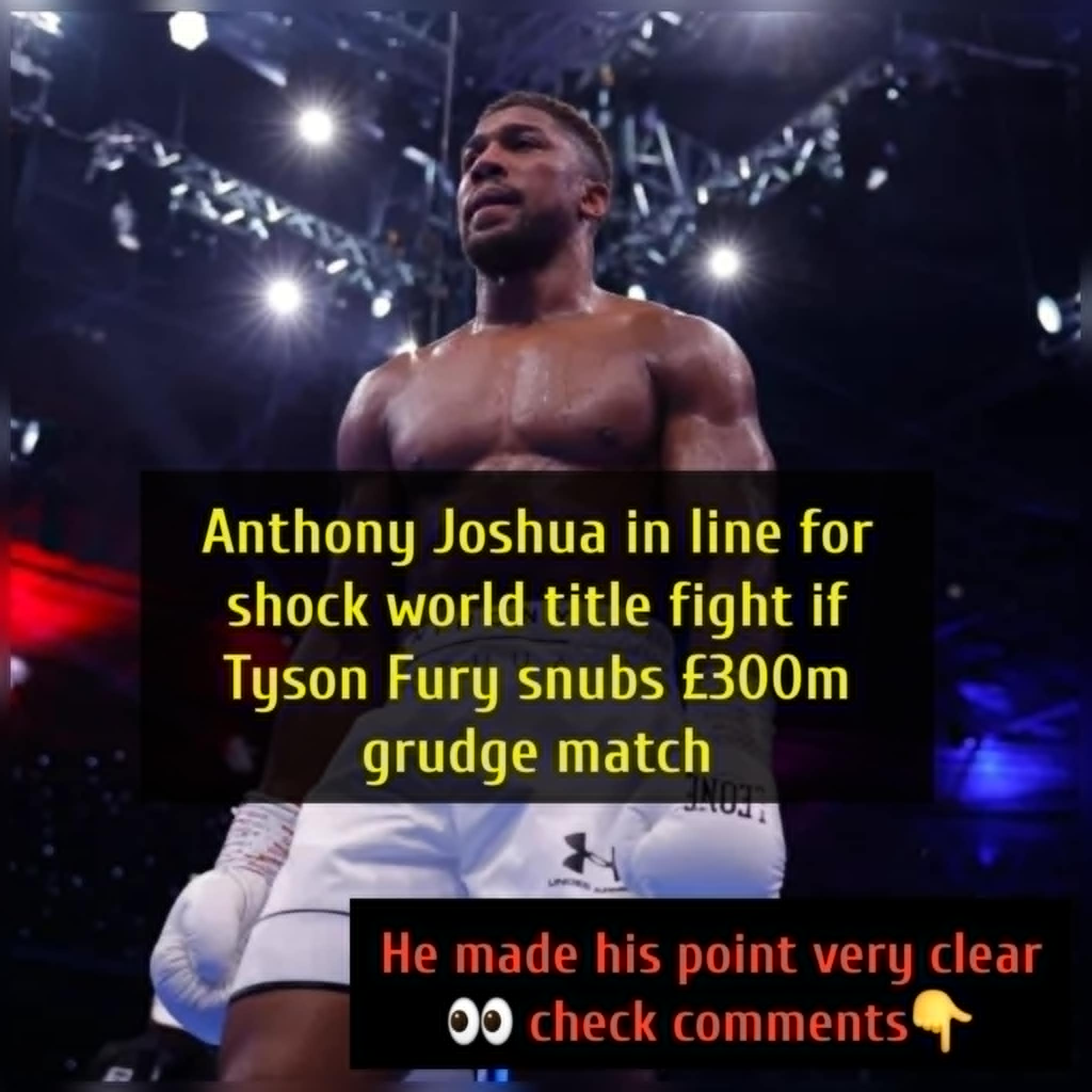 Anthony Joshua in line for shock world title fight if Tyson Fury snubs £300m grudge match