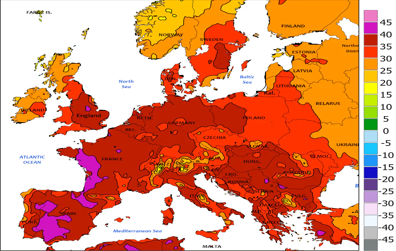 I nxehti ekstrem godet Evropën. Spanja regjistron temperatura deri në 46 gradë Celsius!